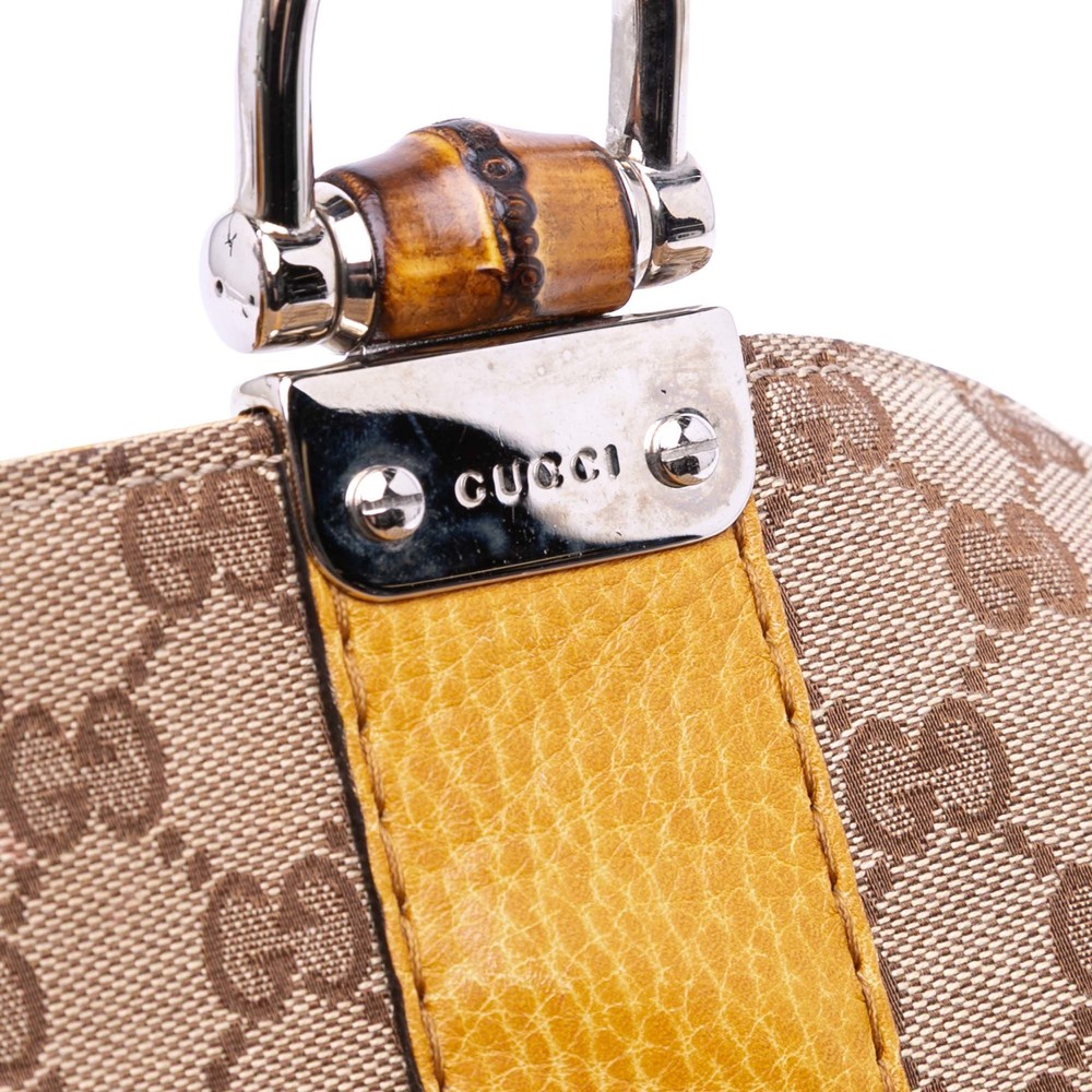 Pre-Loved Gucci Medium GG Canvas Bamboo Libeccio Tote - Picture 9 of 11
